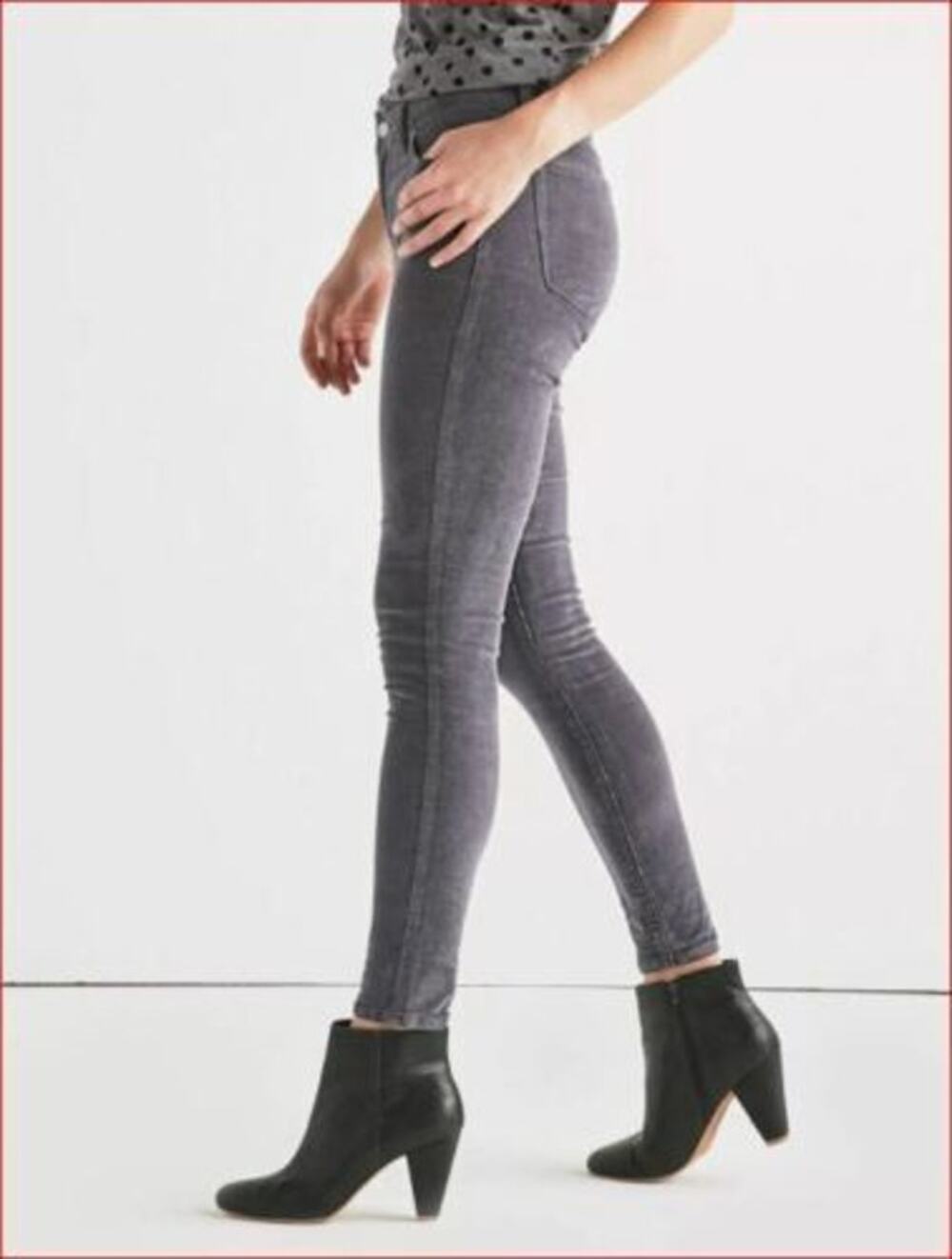 Lucky Brand Ava Skinny Corduroy Pants In Gray Size 4/27